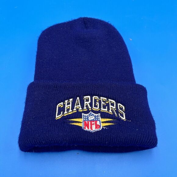 VTG San Diego LA Chargers NFL Football Winter Knit Beanie Hat Cap Logo Athletic